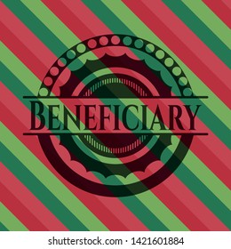 Beneficiary christmas colors style emblem. Vector Illustration. Detailed.