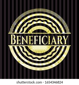Beneficiary gold emblem. Vector Illustration. Detailed.