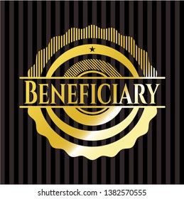 Beneficiary gold shiny badge. Vector Illustration. Detailed.