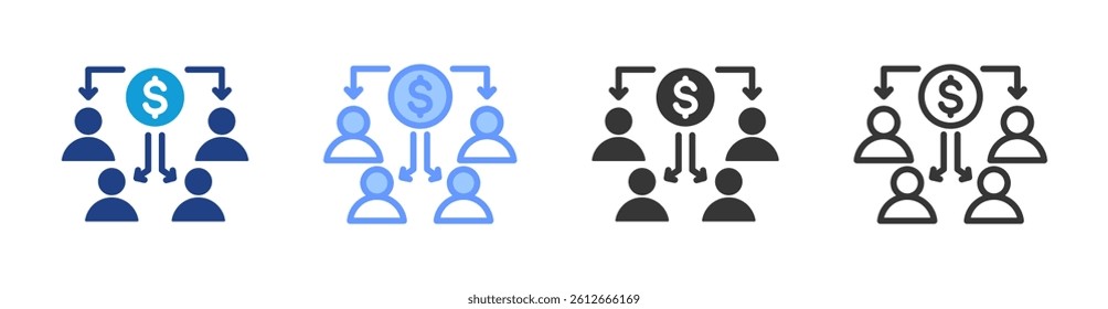 Beneficiary icon set multiple style collection