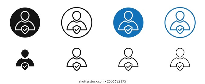 Beneficiary vector icon in black and blue colors