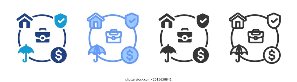 Benefit Admnistration icon set multiple style collection