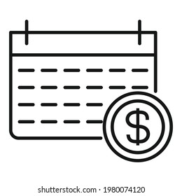Benefit calendar icon. Outline Benefit calendar vector icon for web design isolated on white background