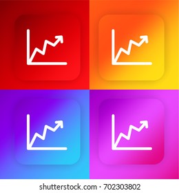 Benefit chart four color gradient app icon set