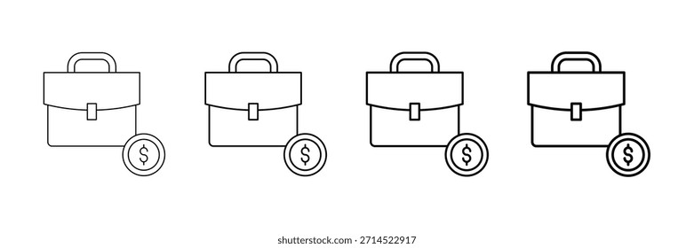 Benefit Corporation Icons Vetor Set In Different Stroke Line Style (O vetor de ícones da empresa beneficiada é definido em um estilo de linha de traçado diferente)