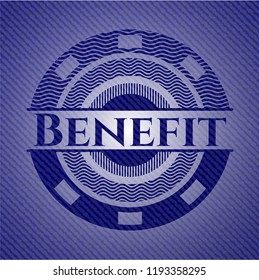 Benefit emblem with jean texture