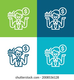 Benefit Flat four color minimal icon set