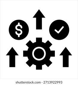 Ilustração do vetor de ícone de glifo de benefício