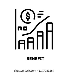 Benefit Graph Outline icon.Advertising Marketing Business and Promote Concept.