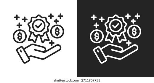 benefit Icon In Black And White Line Style