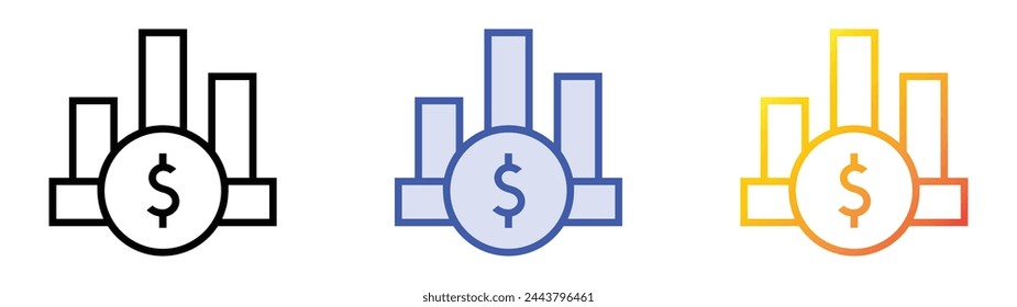 benefit icon. Linear, Blue Fill and Gradient Style Design Isolated On White Background