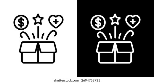 Conjunto de iconos de beneficios. Diseño De Línea Limpia Con Versiones Claras Y Oscuras Para Un Uso Versátil.