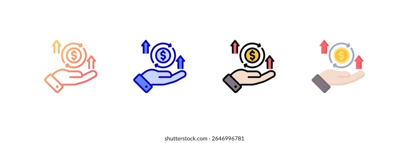 Conjunto de vários estilos do ícone de benefício