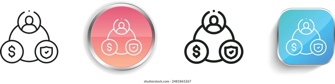 benefit icon. Thin Linear, Regular and Button Style Design Isolated On White Background