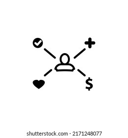 plantillas de diseño de vectores de iconos de beneficio 