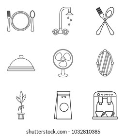 Benefit icons set. Outline set of 9 benefit vector icons for web isolated on white background