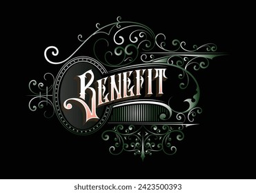 BENEFIT lettering custom template design