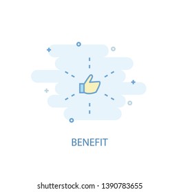 benefit line concept. Simple line icon, colored illustration. benefit symbol flat design. Can be used for UI/UX