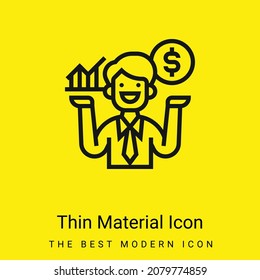 Icono de material amarillo brillante mínimo