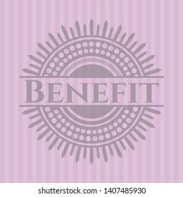 Benefit pink emblem. Vector Illustration. Detailed.