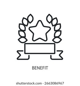 Beneficiar de iconos de vectores de línea delgada.
