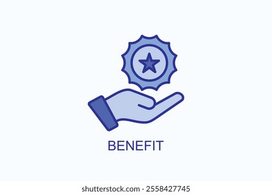 Benefit vector, icon or logo sign symbol illustration