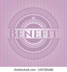 Benefit vintage pink emblem. Vector Illustration. Detailed.