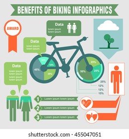 Benefits of Biking Infographics Design Elements