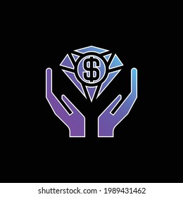 Icono de vector gradiente azul