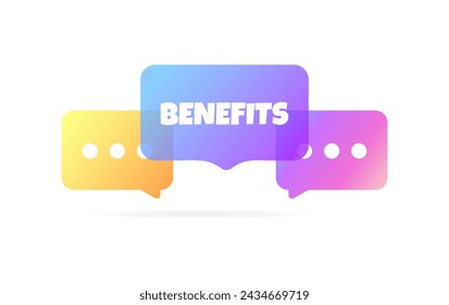 Benefits bubble icon. Flat style. Vector icon