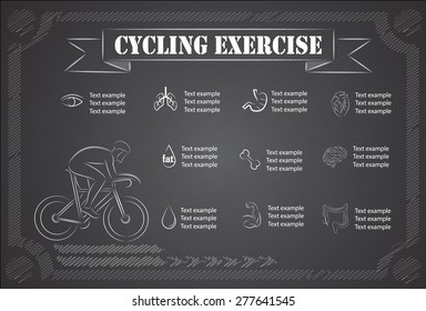 Benefits of cycling exercise, vector