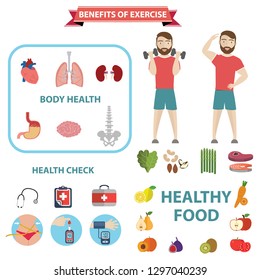 Benefits of exercise infographics. vector illustration design