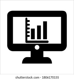 Icono del vector del vector del gráfico de gráficos de beneficios