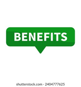 Benefits In Green Rectangle Shape For Promotion Business Marketing Social Media Information
