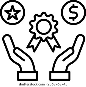 Benefits Icon Line Vector Illustration