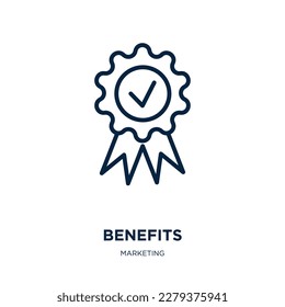 benefits icon from marketing collection. Thin linear benefits, benefit, business outline icon isolated on white background. Line vector benefits sign, symbol for web and mobile