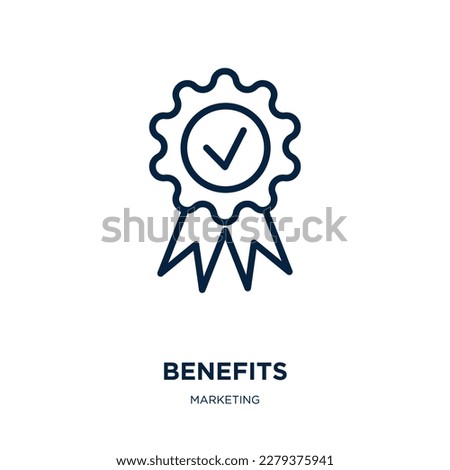 benefits icon from marketing collection. Thin linear benefits, benefit, business outline icon isolated on white background. Line vector benefits sign, symbol for web and mobile