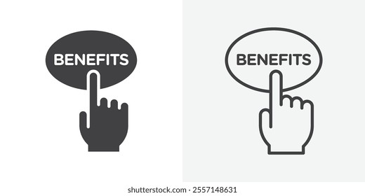 Benefits icon. outlined vector style.