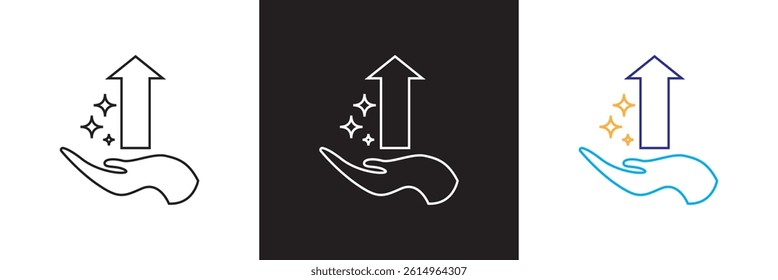 Benefits icon. Vector for websites, mobile interfaces, presentations, banner, visual branding etc. Vector illustration. isolated on white and black background. EPS 10