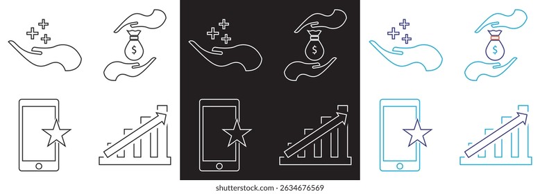 Icono de beneficios .  Vector para Sitios web, interfaces móviles, presentaciones, Anuncio, imagen de marca, etc. Ilustración vectorial. aislado en el fondo blanco y negro. EPS 10