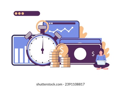 benefits of investment flat style illustration vector design