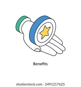 Benefits Isometric style icon. Symbol on White background EPS 10 File