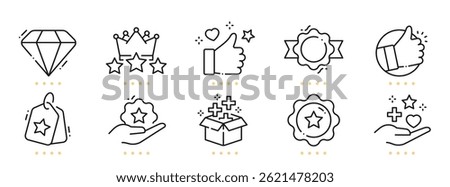 Benefits line icons. Editable stroke