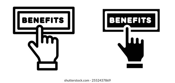 Conjunto de vetores de ícone de linha de benefícios.