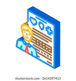 benefits package interview job isometric icon vector. benefits package interview job sign. isolated symbol illustration