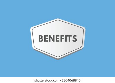 Benefits text Button. Benefits Sign Icon Label Sticker Web Buttons