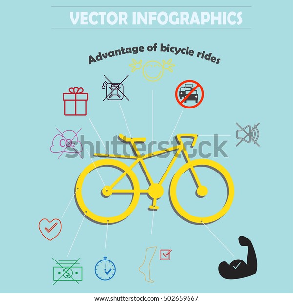 Benefits Using Bicycle Infographics Banner Vector Stock Vector (Royalty ...