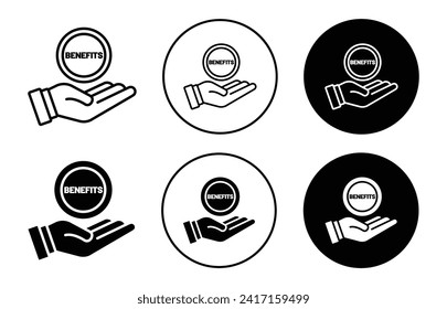 benefits vector icon set collection. Benefits Outline flat Icon.