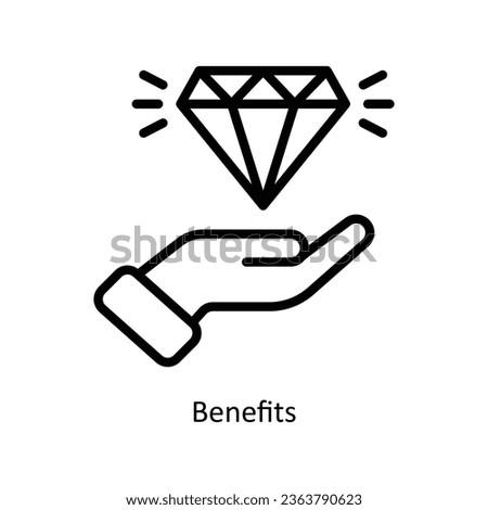 Benefits vector  outline Icon Design illustration. Human Resources Symbol on White background EPS 10 File 