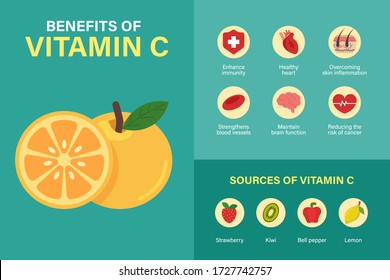 Benefits Vitamin C Infographic Template Stock Vector Royalty Free 1727742757